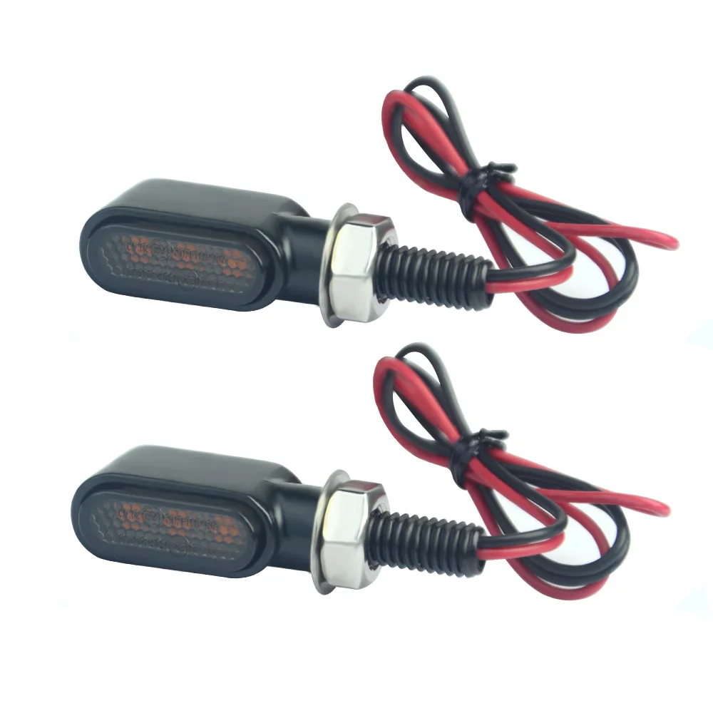 8mm Clignotant Moto LED Mini Motorcycle Turn Signals Light Amber Indicators Lamp Flasher 3led 12V For Kawasaki Yamaha Cafe Racer image 4