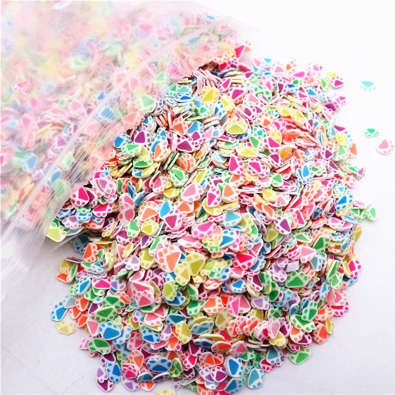 50g 3d 5mm mistura cor de argila polímero fatias polvilhar slime doces frutas flor argila quente diy artesanato da arte do prego suprimentos acessórios