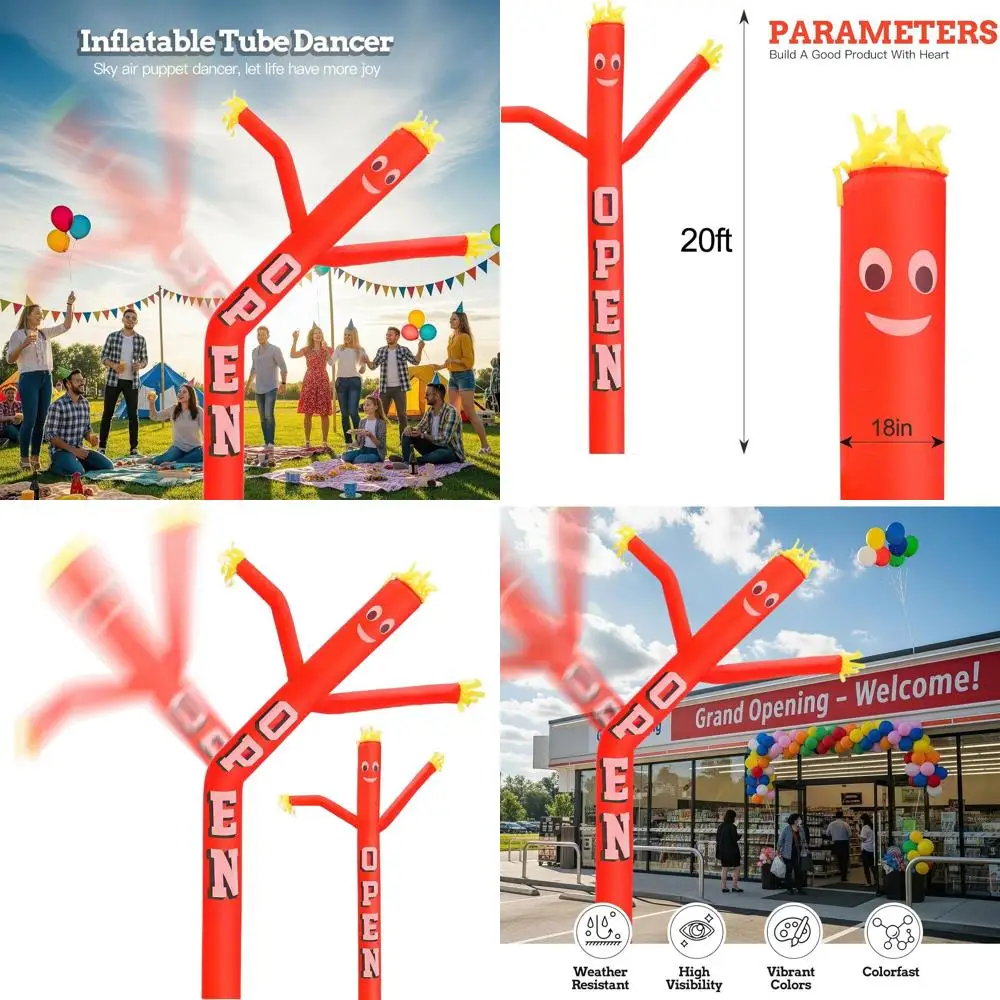 

20ft Inflatable Sky Dancer - Wacky Waving Tube Man for Business Promotion & Advertising (Dancer Only, No Blower)