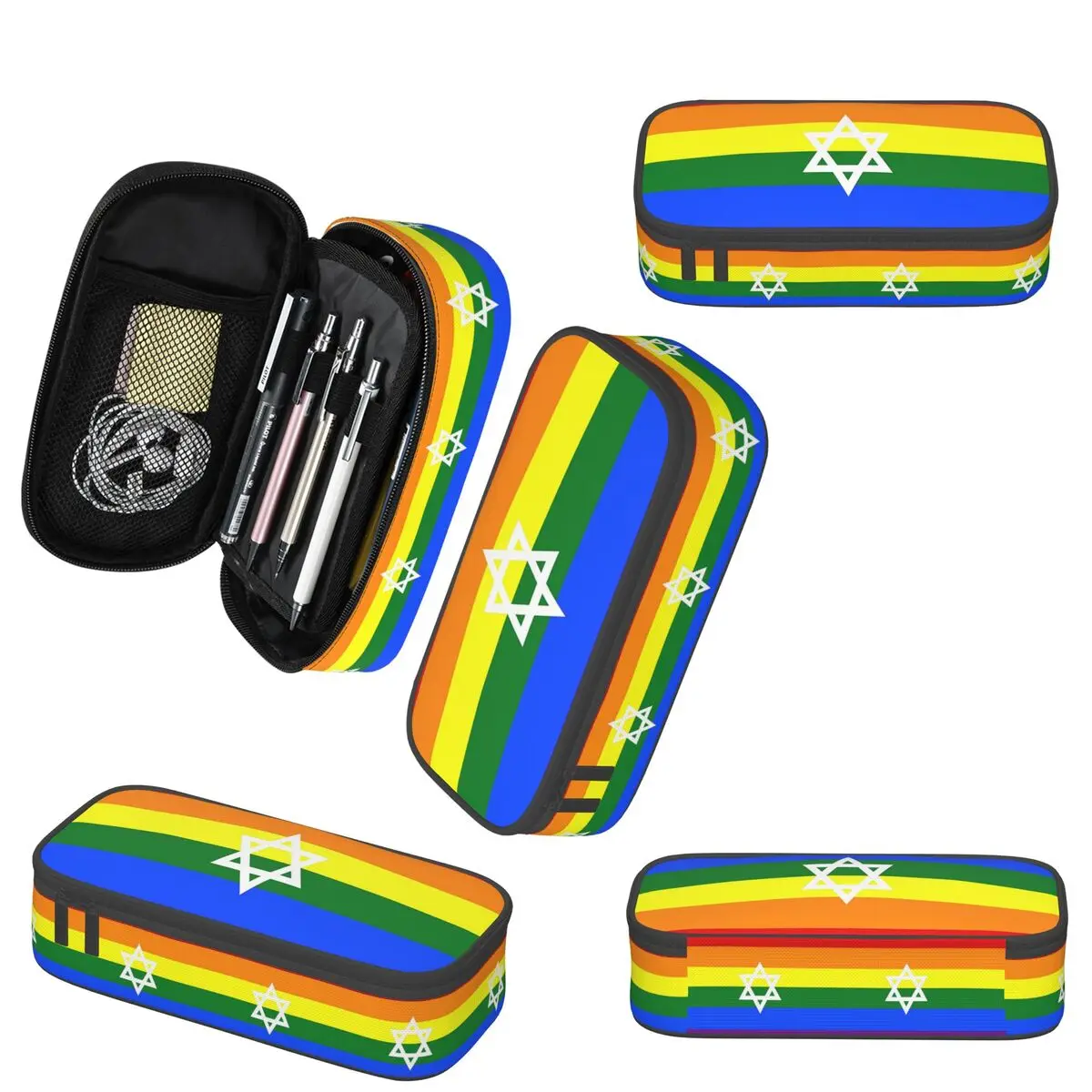 소년 소녀 선물을위한 이스라엘 국기 연필 케이스 펜 상자 연필 가방 편지지 용품 펜 홀더 가방