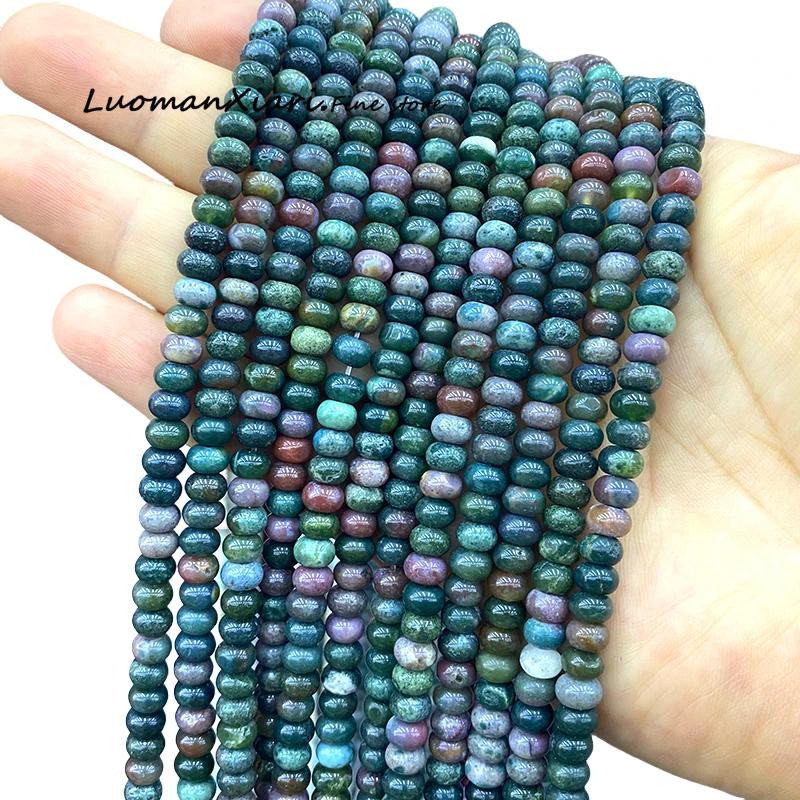 4x6mm Rondelle Natural Stone Indian Agate Loose Spacer Beads for Jewelry Making Diy Earrings Bracelet Charms Accessories