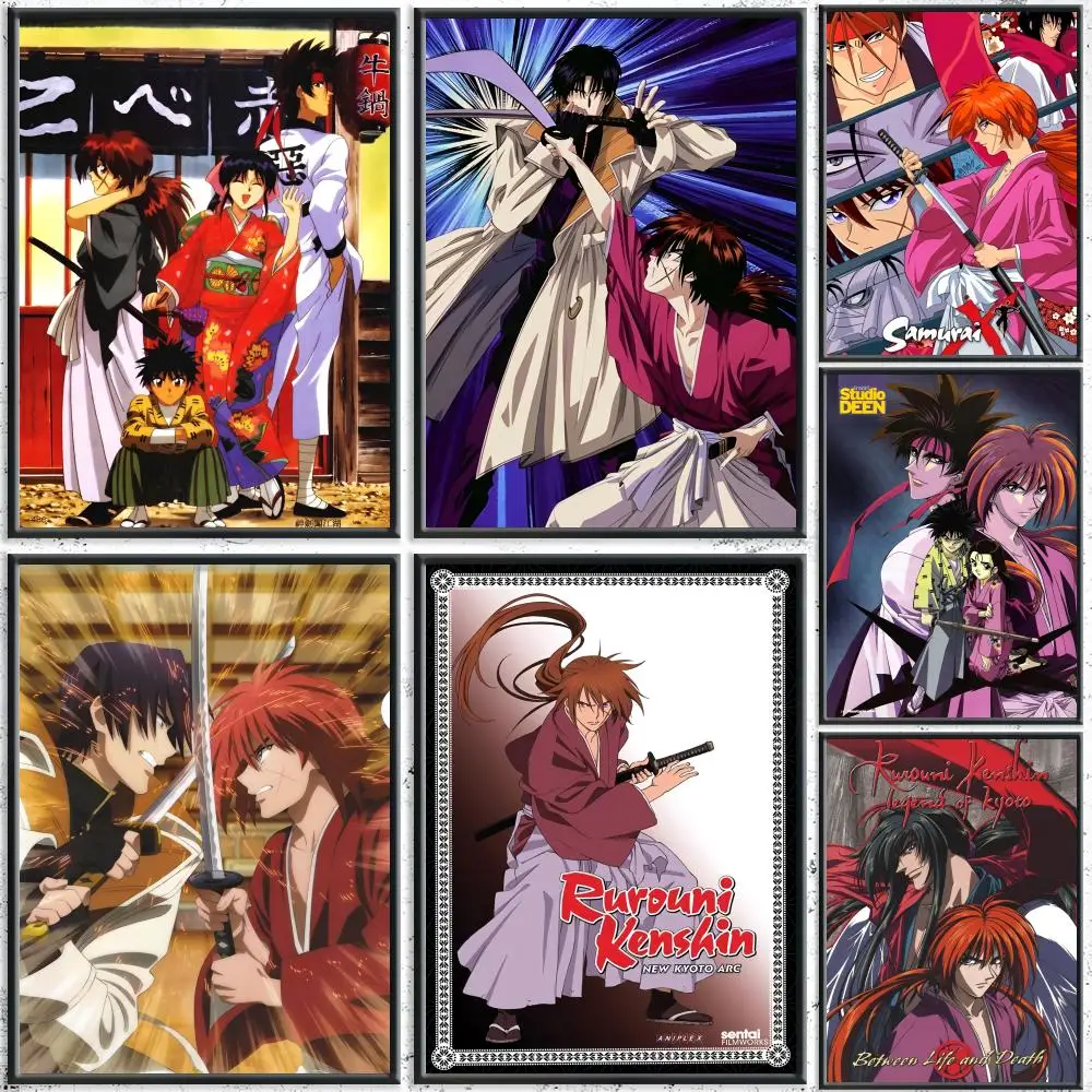 anime movie Rurouni Kenshin Poster HD Waterproof Self-Adhesive Wall Art – Multi-Scene Use, Top Gift Pick