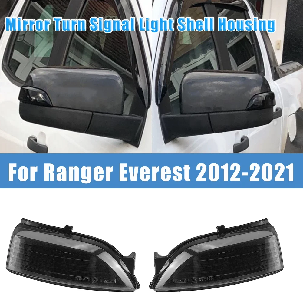 Right Smoked Lens Side Mirror Turn Signal Light Cover Shell Indicator Lamp Housing for Ford Ranger Everest 2012-2020