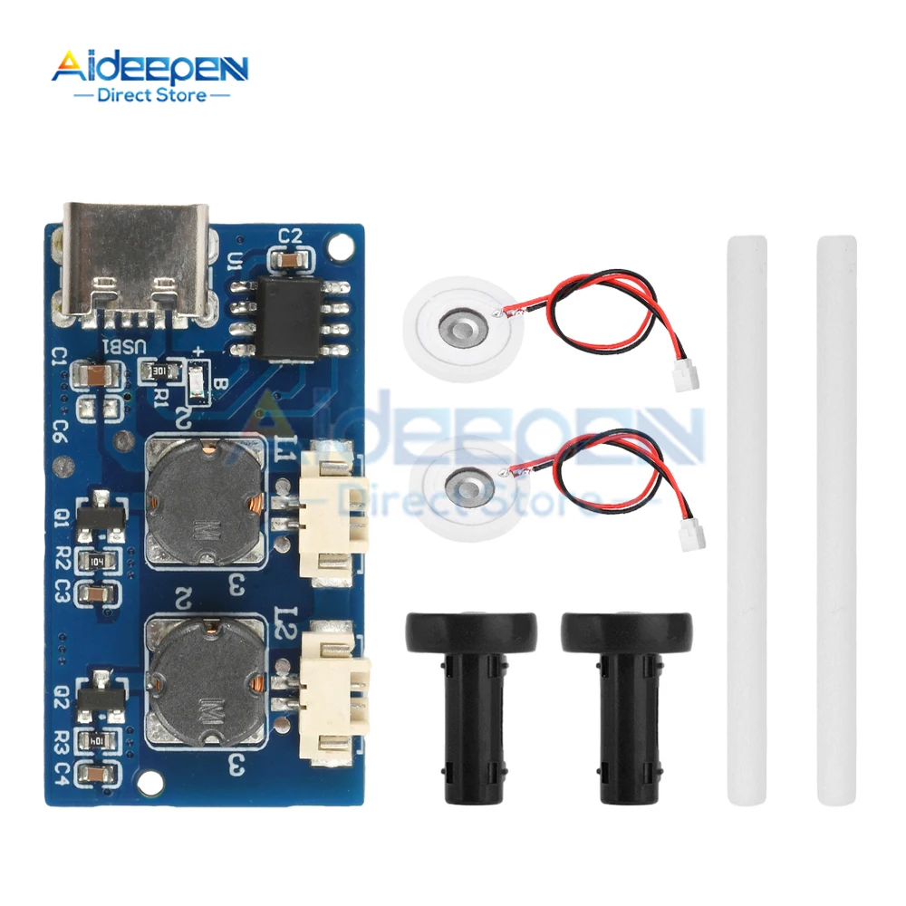 Type-C USB Mini Humidifier DIY Kits Mist Maker and Driver Circuit Board Fogger Atomization Film Sheet Mini Oscillating Diffuser