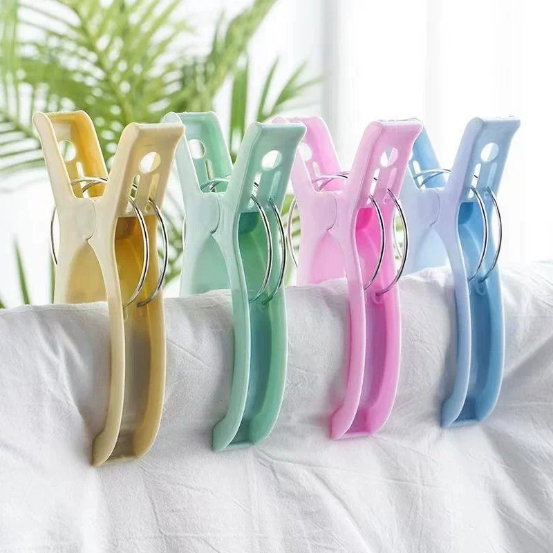 Grande cor prendedores de roupa à prova de vento toalha de praia clipe de espreguiçadeira colcha decorativa prendedores de roupa mini gadget por lote prendedor de roupa