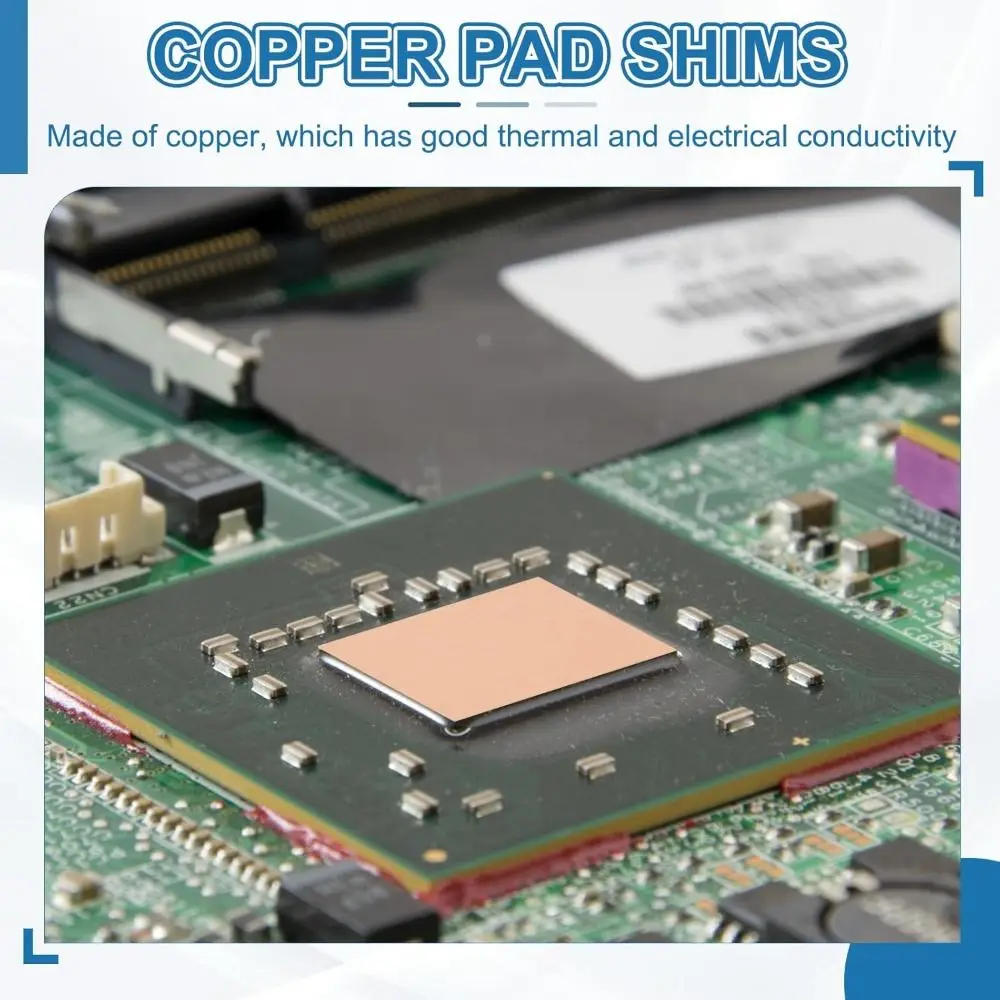 New 0.3mm-1.5mm Thickness Laptop Copper Sheet Plate 15x15mm 20x20mm Thermal Pad Strip Shim For GPU CPU Chip RAM Cooling