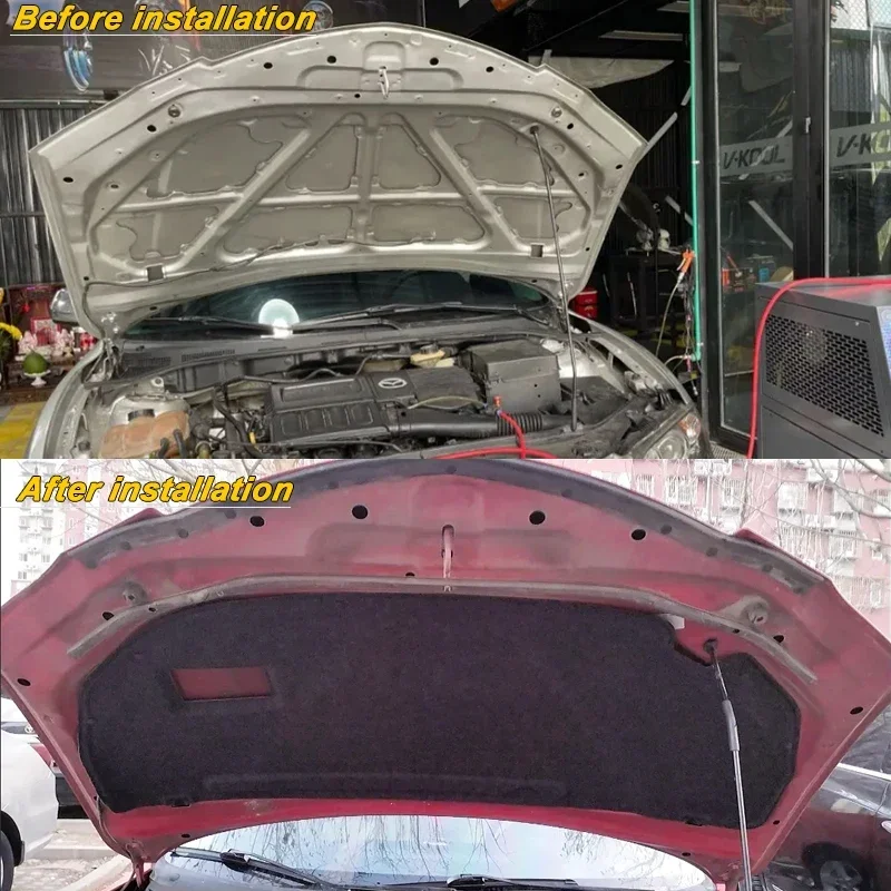 for Mazda 3 Axela BK Sport 2004~2008 2005 2006 Hood Engine Insulation Cotton Pad Soundproof Cover Thermal Heat Mat Accessories