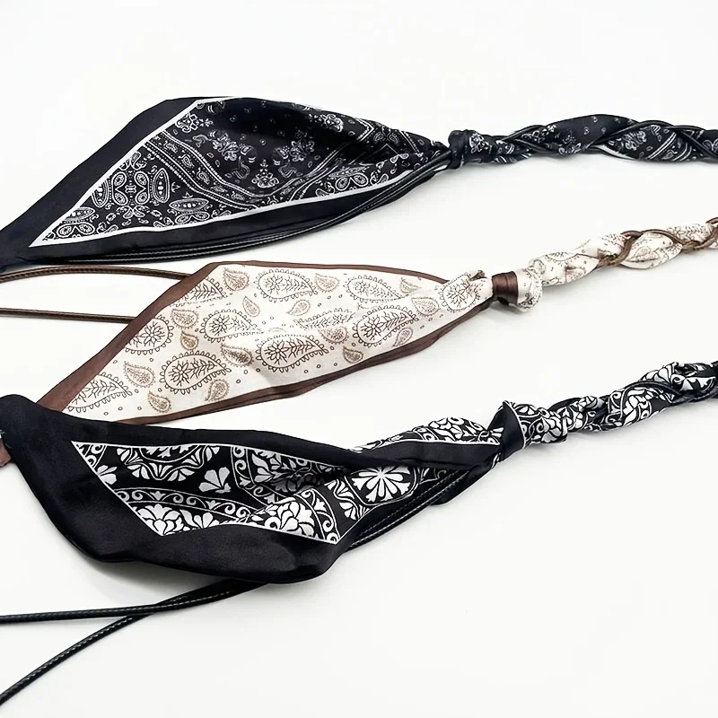 Damen-Taillenkette im Vintage-Stil, gewebter Gürtel ohne Schnalle. Modische Alltagsdekoration, ideal zum Kombinieren mit Jeans und Röcken – Detail 4