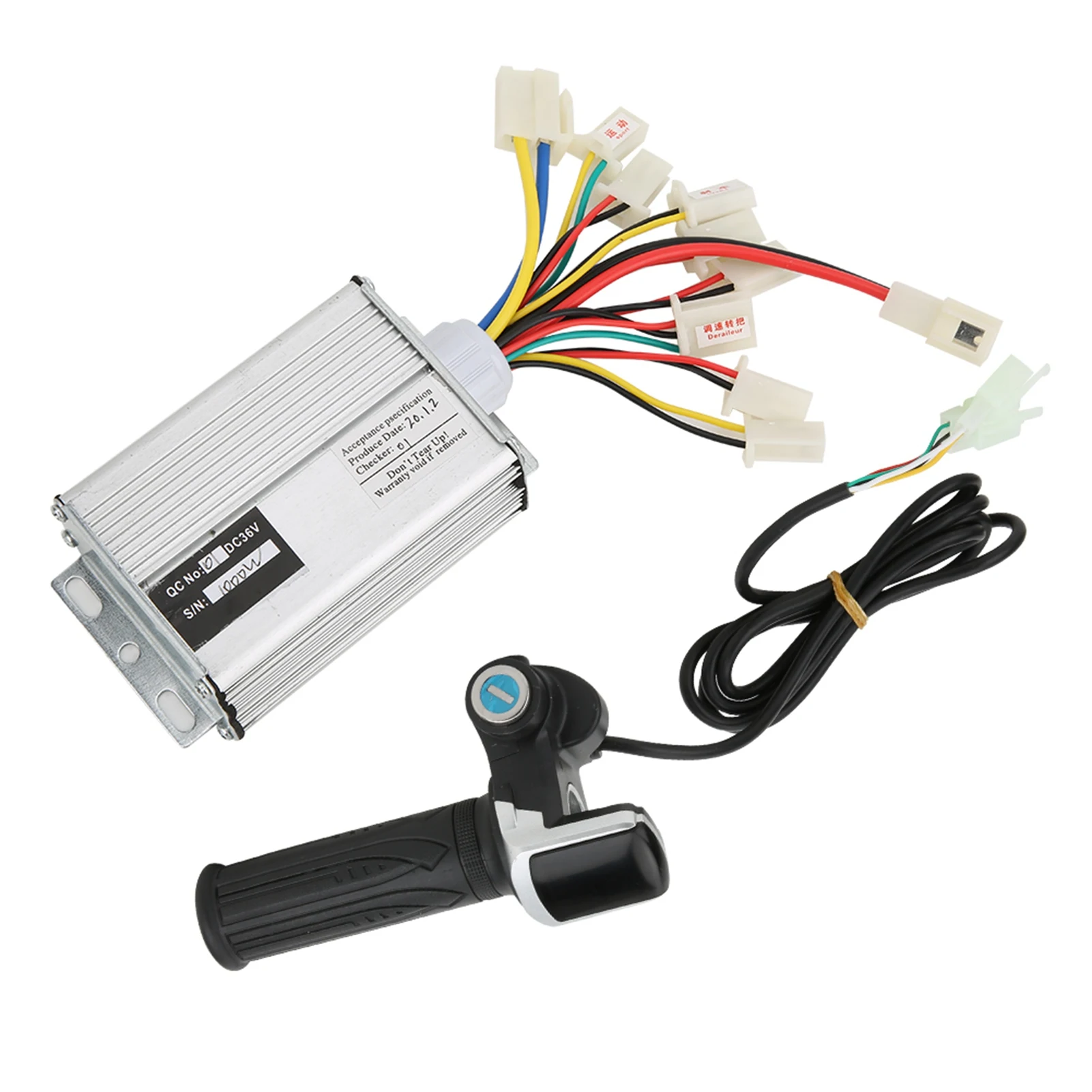 

36V 1000W Electric Bike Brushed Controller and Multifunction Thumb Throttle Grip Set with Lock Electric Quantity Display