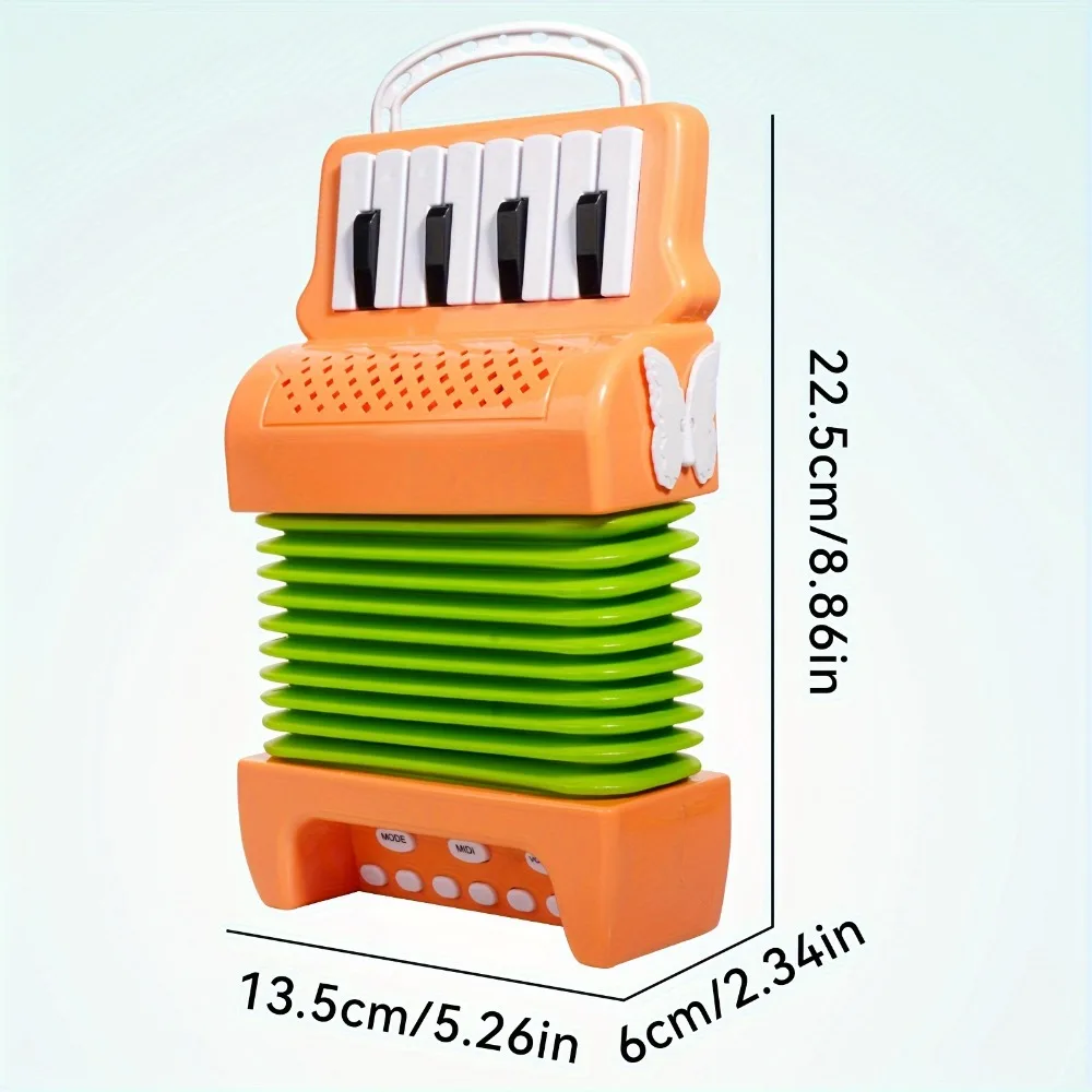 Juguete de acordeón con teclado de 12 teclas para niños pequeños, instrumento Musical, juguetes educativos, regalos de desarrollo de interés musical para niños