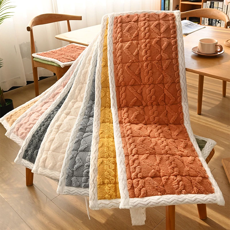 Multi-sizes Plush Bench Cushions With Lace-up Chair Seat Sofa Bay Window Cushions Restaurant Garden Bench Seat Swing Seat Pad