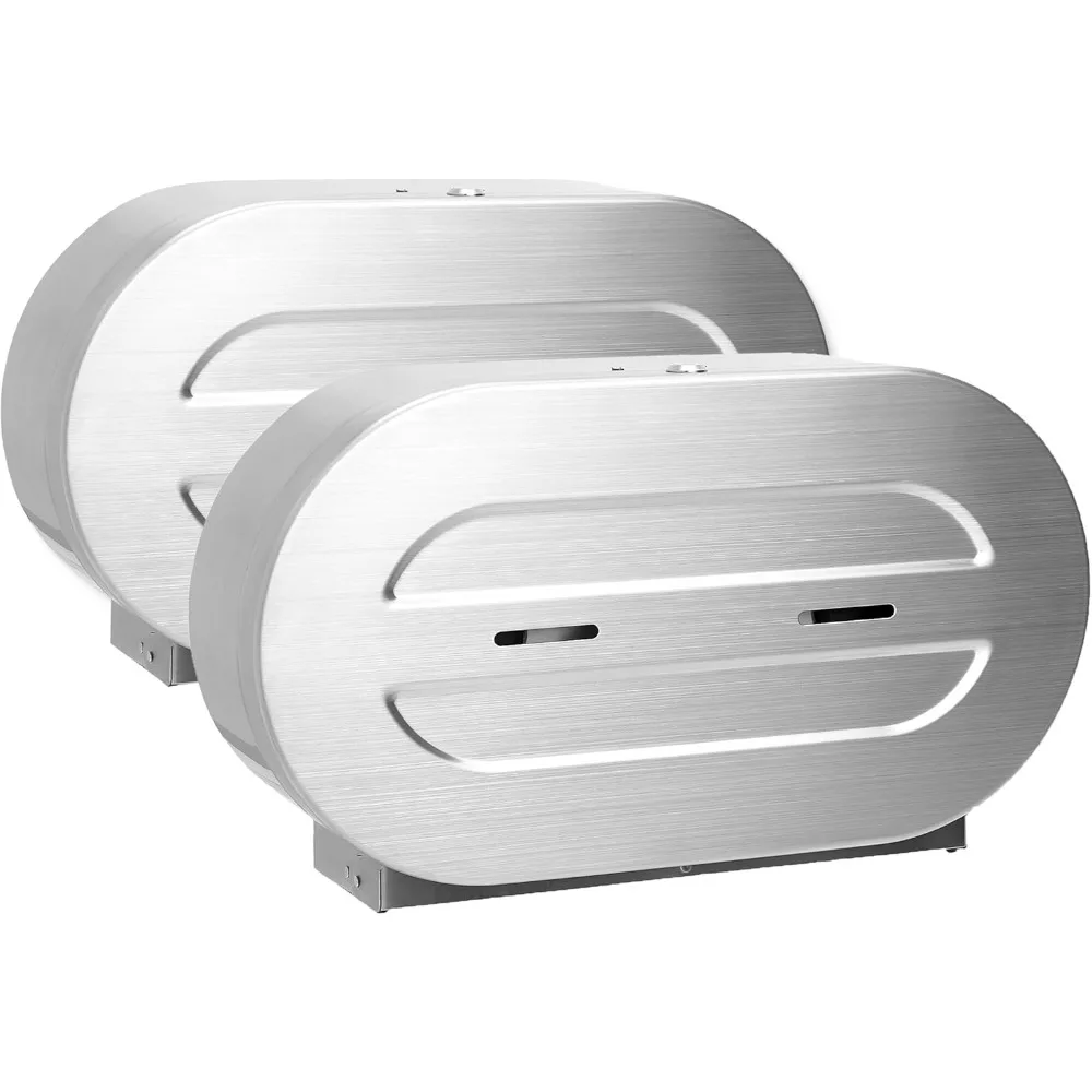 

Диспенсер для туалетной бумаги из нержавеющей стали, коммерческий, на 2 больших рулона, настенный держатель для бумаги