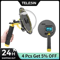 Puerto domo TELESIN para DJI Action 5 Pro 4 3 Gopro Hero 13 12 11 10 9 7 6 5 carcasa impermeable de buceo con gatillo de agarre flotante