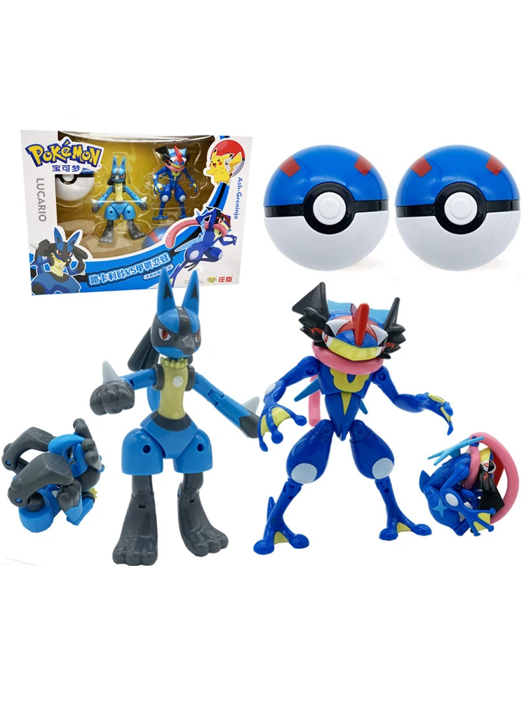 18 Styles Pokemon Anime déformation figurines Pikachu Eevee Mewtwo Greninja Pokeball Figure animal Action modèle jouets enfants cadeaux jouets