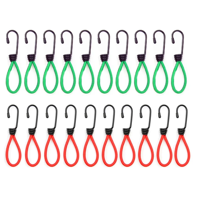 5pcs Tent Elastic Rope Cord with Hook Camping Tent Fixation Elastic Stretch Rope Tent Accessories