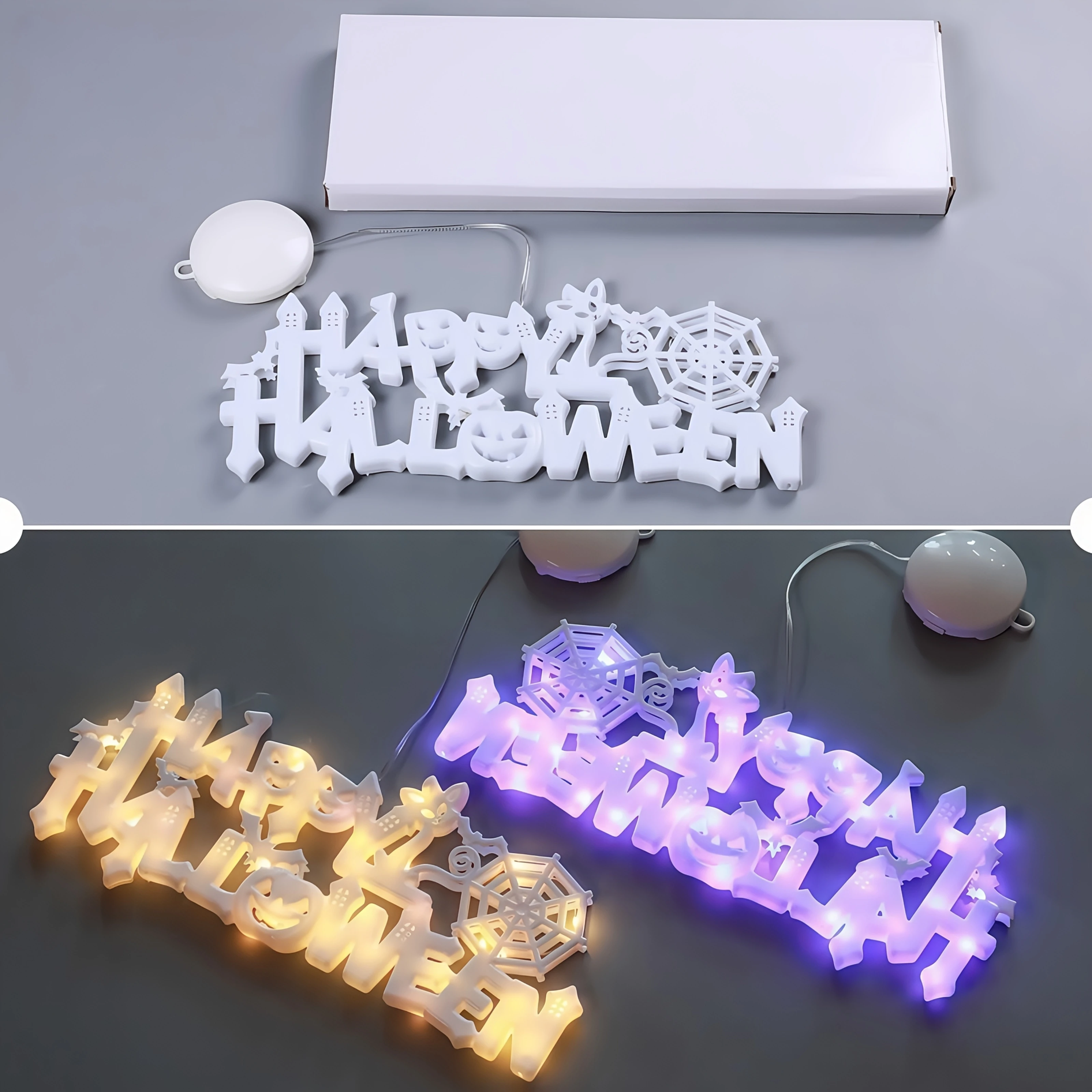 Halloween Theme Decor Lights Battery Operated Wall Hanging Halloween Mysterious Lights For Home Party Holiday Decoration