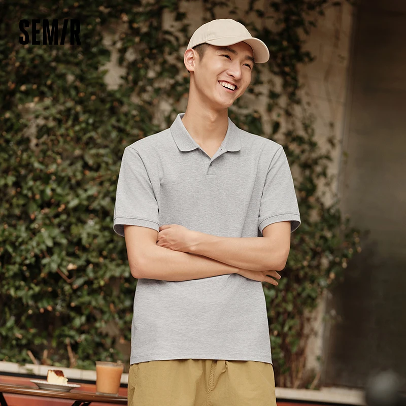 Semir Polo Shirt Men 2024 Summer New Simple Solid Color Shirt Urban Business Commuter Clothes Cool Antibacterial