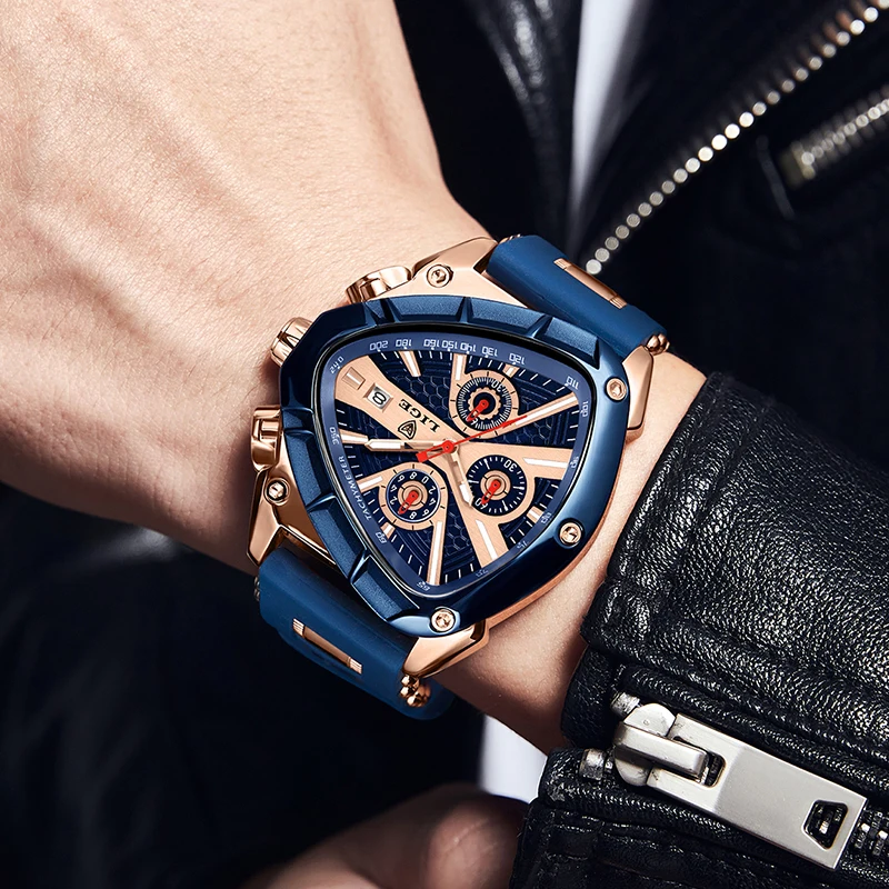 LIGE Original Luxury Men Watch Waterproof Sport Mens Quartz Wrist Watches Business Big Dial Wristwatches Relogio Masculino+BOX