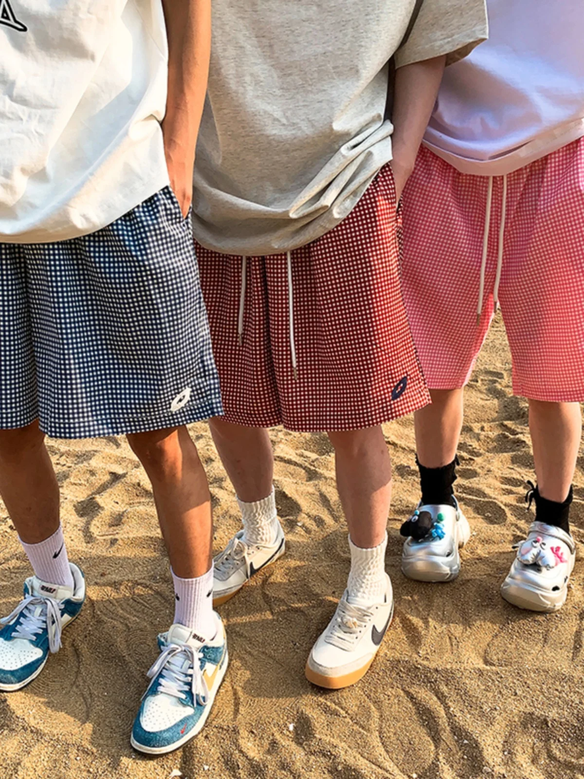 

Мужские шорты Dopamine в клетку, быстросохнущие, для пляжа и активного отдыха, повседневные, свободного кроя, средней длины, с завышенной талией, молодежный стиль