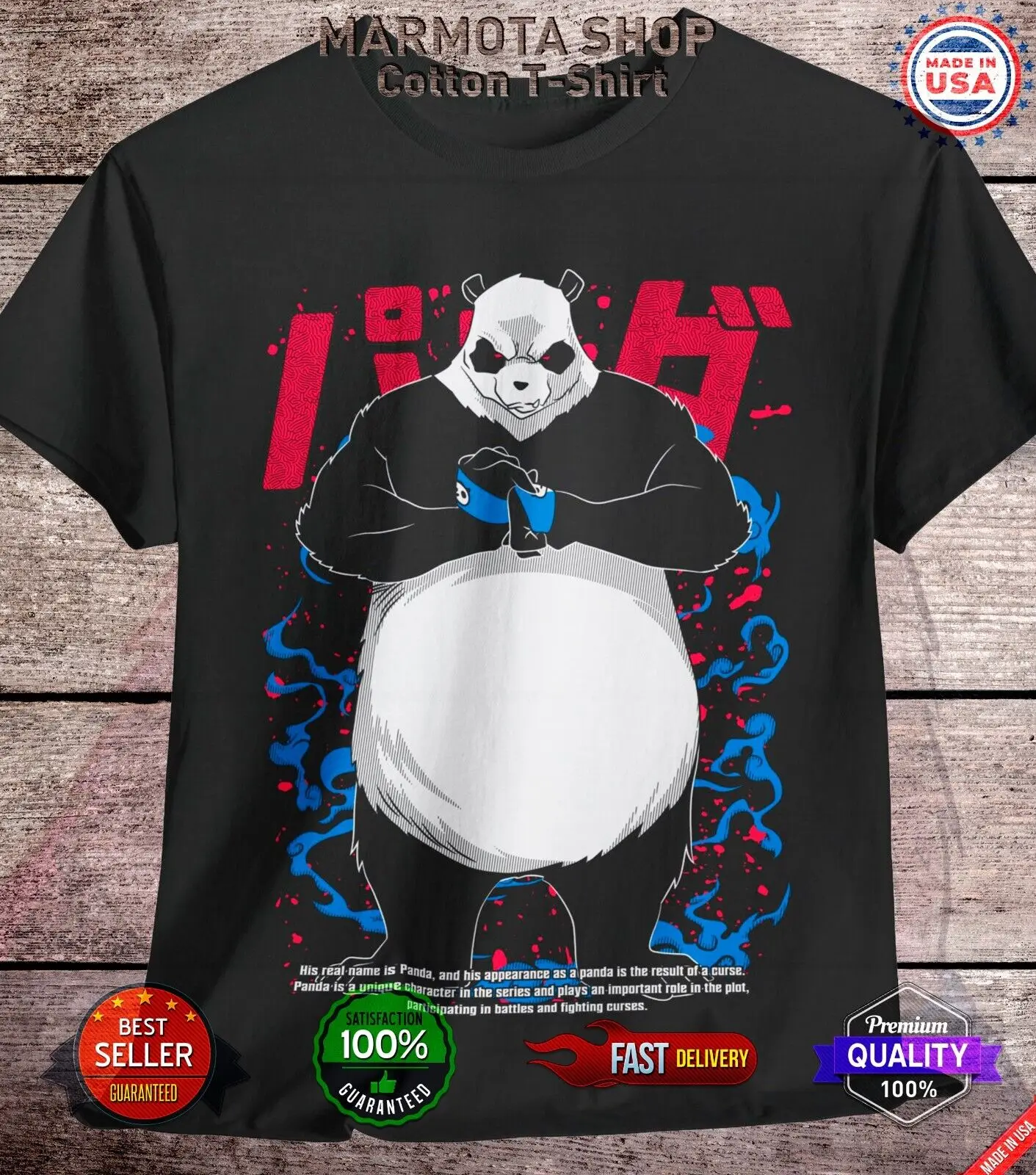 

Panda Jujutsu Kaisen T-Shirt Gojo Satoru Sukuna Anime Japanese Tee Shirt JJK