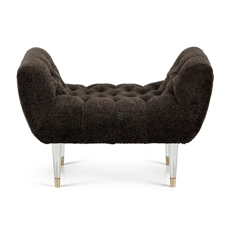 

Lamb wool bench Tall bedside stool
