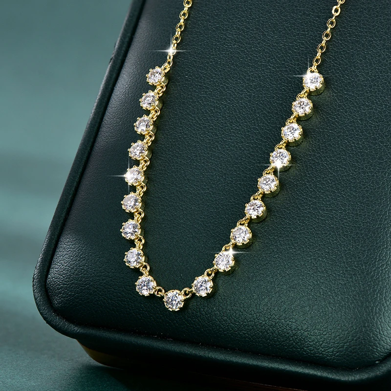Moissanite Bubble Necklace, Certified Lab Created Diamond