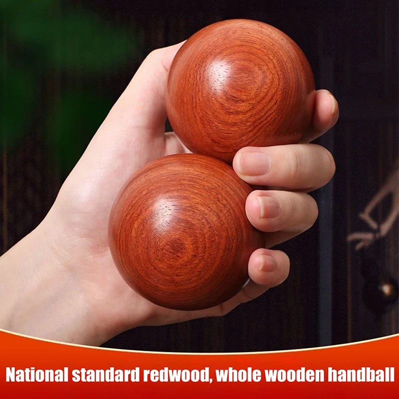 New Rosewood Baoding Balls New Chinese Hand Exercise Massage Stress Balls Antique Wooden Health Therapy For Rehabilitation Desk view 4