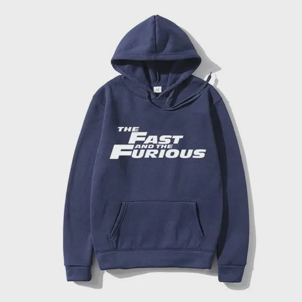 Autumn Winter Men\'s Fashion Hoodies Casual Long-sleeved Hooded Sweatshirts the Fast and Furious Printed Sports Tops