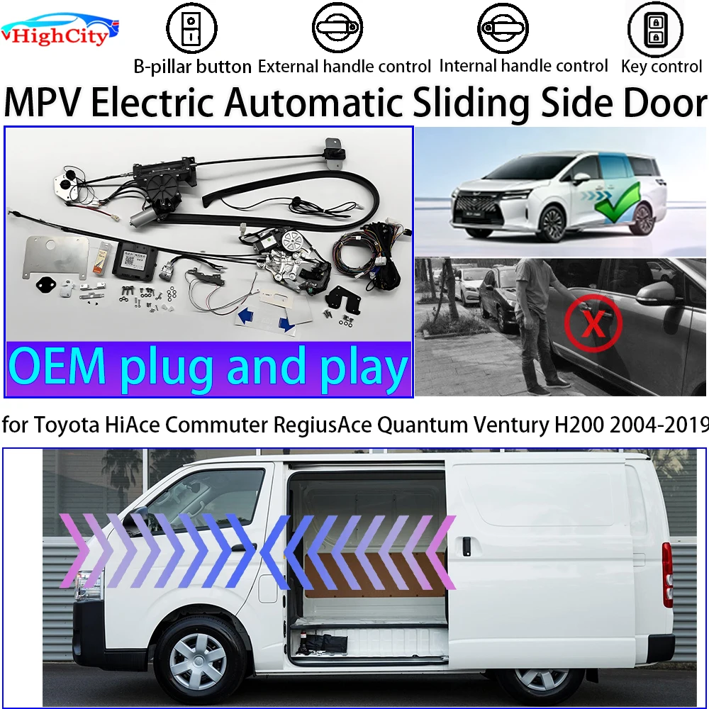 for Toyota HiAce Commuter RegiusAce Quantum Ventury H200 2004-2019 Auto Electric MPV Power Sliding Door Left Right Retrofit Kit
