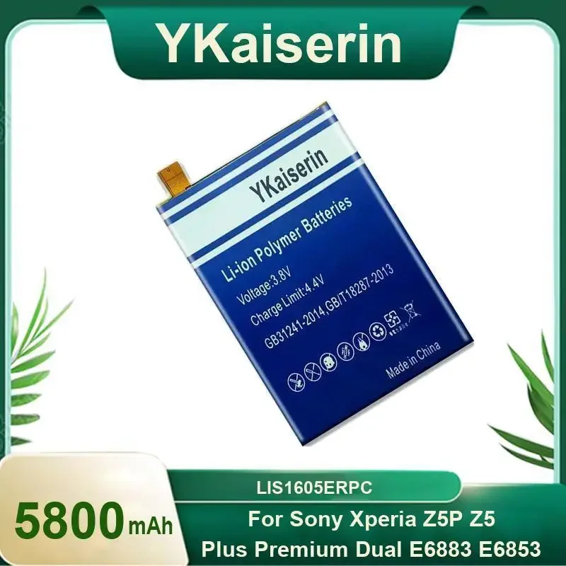 

YKaiserin LIS1605ERPC 5800mAh Battery for SONY Xperia Z5 Premium Z5P Dual E6853 E6883 E6833 Rechargeable Bateria Batteries