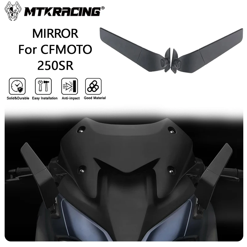 

MTKRACING MIRROR For CFMOTO 250SR 2019-2024 Motorcycle Mirrors Wind Wing Adjustable Rotating Rearview Mirror Side