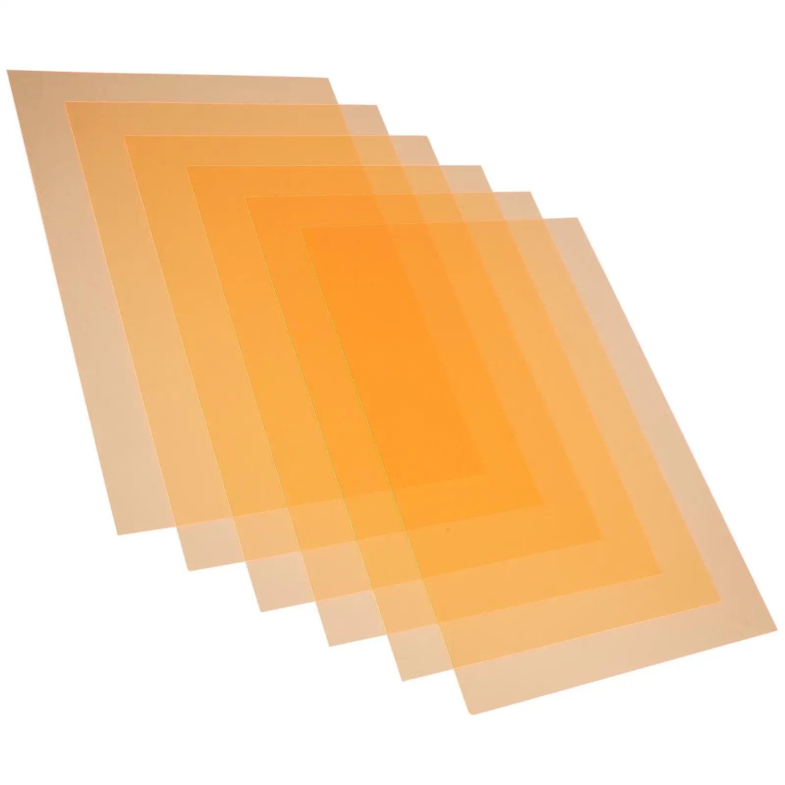 

6pcs PVC Film Light Filters Gel Sheets Orange for Photography Lighting Classroom Projects Color Correction