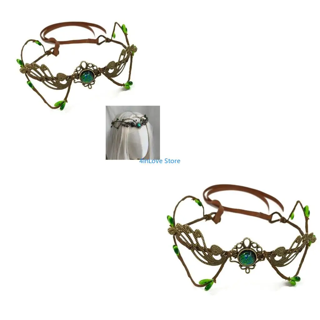 T4MD Adjustable Fantasy Princess Tiaras Floral Crystals Antler Crown Renaissances Fair Accessory Photo Prop Daily Use