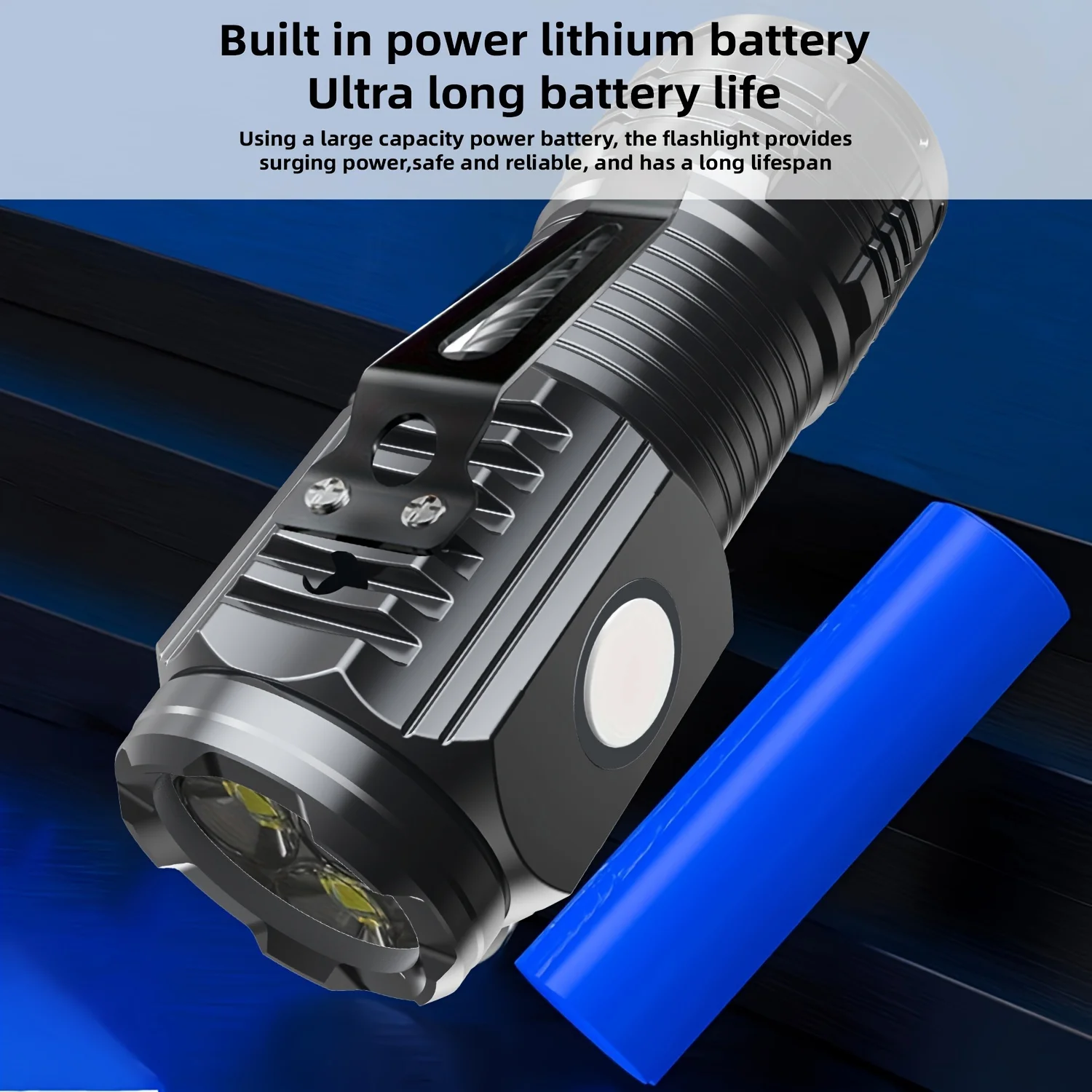 Mini LED Flashlight Rechargeable  Small Flashlights Powerful Max 2550 Lumens Pocket Flashlight with Clip for EDC ,Camping