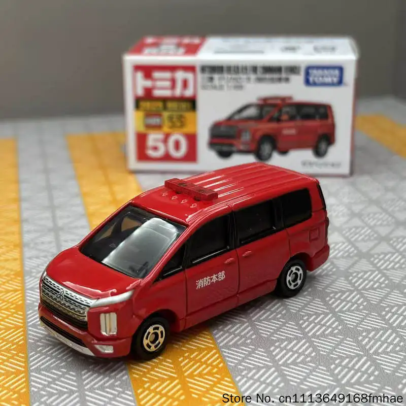 

Tomy Tomica Diecast Alloy Collection Car Model Delica Red Box No 50 Fire Command Vehicle For Collectors Hobby Display Gift
