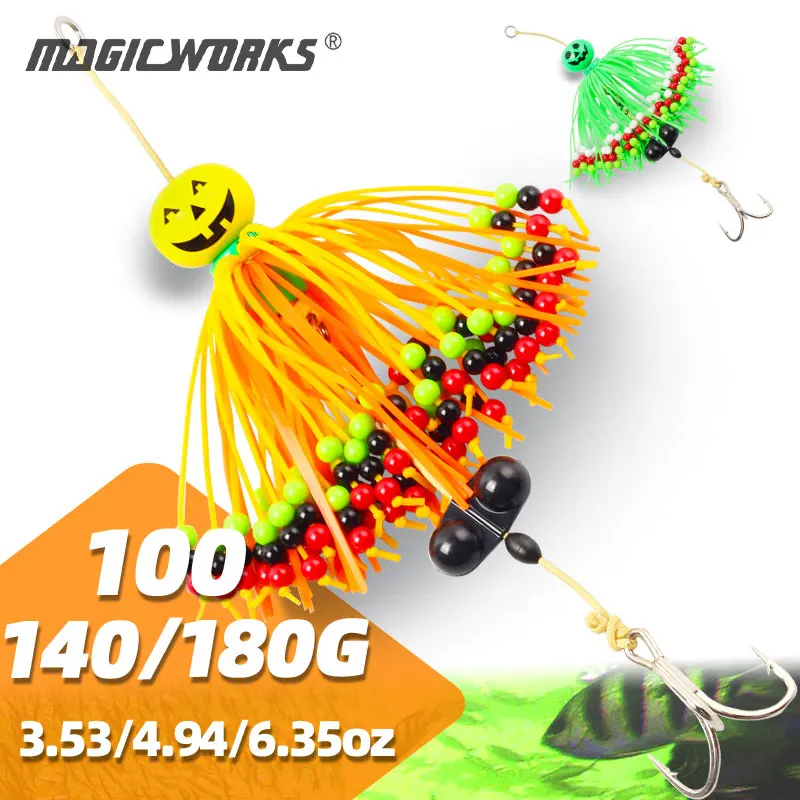 

Magic Works 100g 140g 180g Tairaba Catfish Fishing Lures Tairubber Metal Jig Bait Boat Rubber Fishing Skirts Artificial Baits