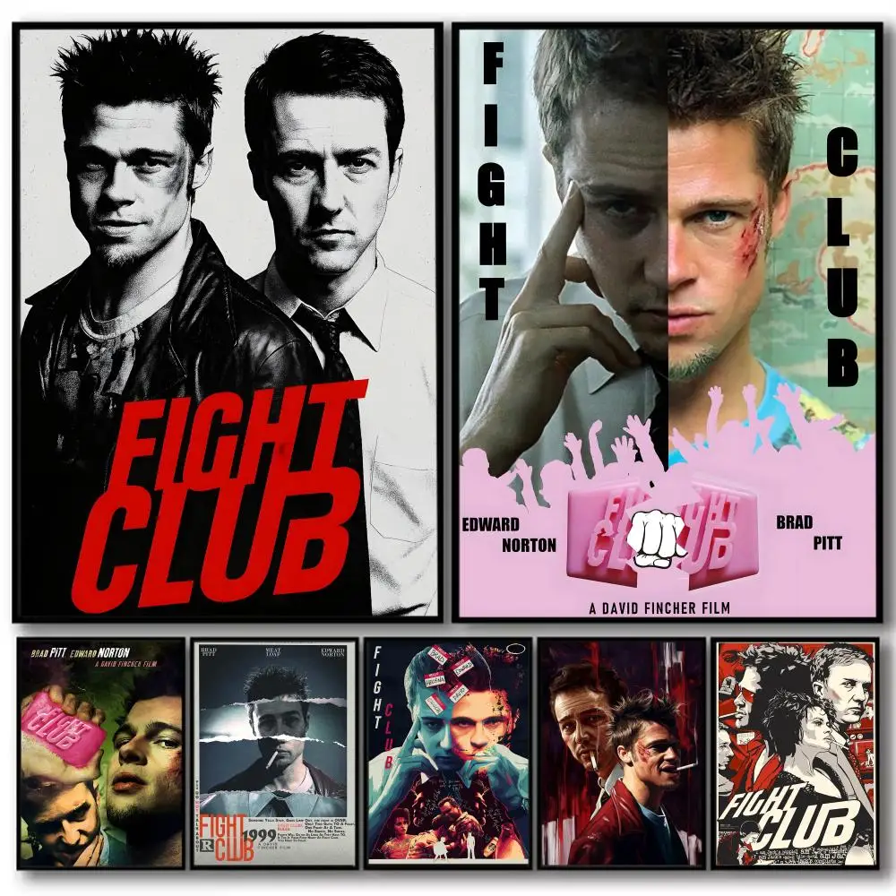 F-fight Club Painting Calligraphy Cotton Canvas Wall Art Poster Quality Decor Painting for Living Room Home Decor