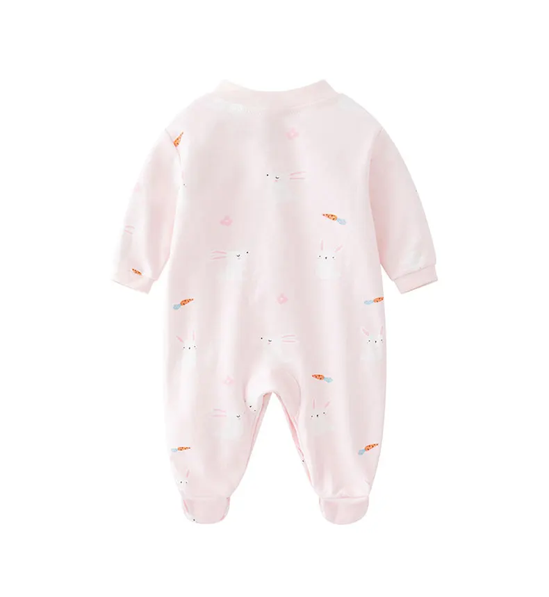 Langarm-Overall für Babys, reine Baumwolle, Pyjama für Neugeborene, Babykleidung für Mädchen, Fußbedeckungsanzug, Frühling und Sommer – Detail 4