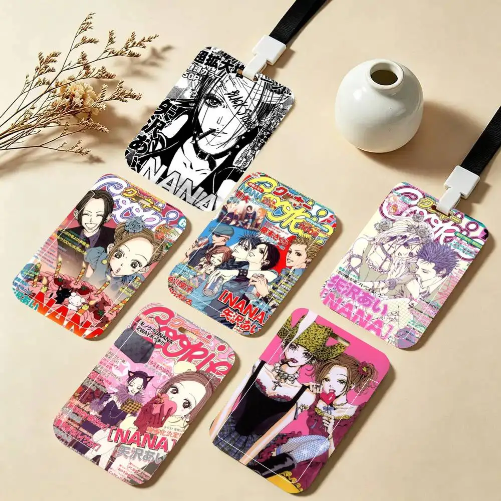 Anime N-NANA ID Card Holder Neck Strap Pendant Door Badge Holder Lanyards Keychain Work Credential Case Gift