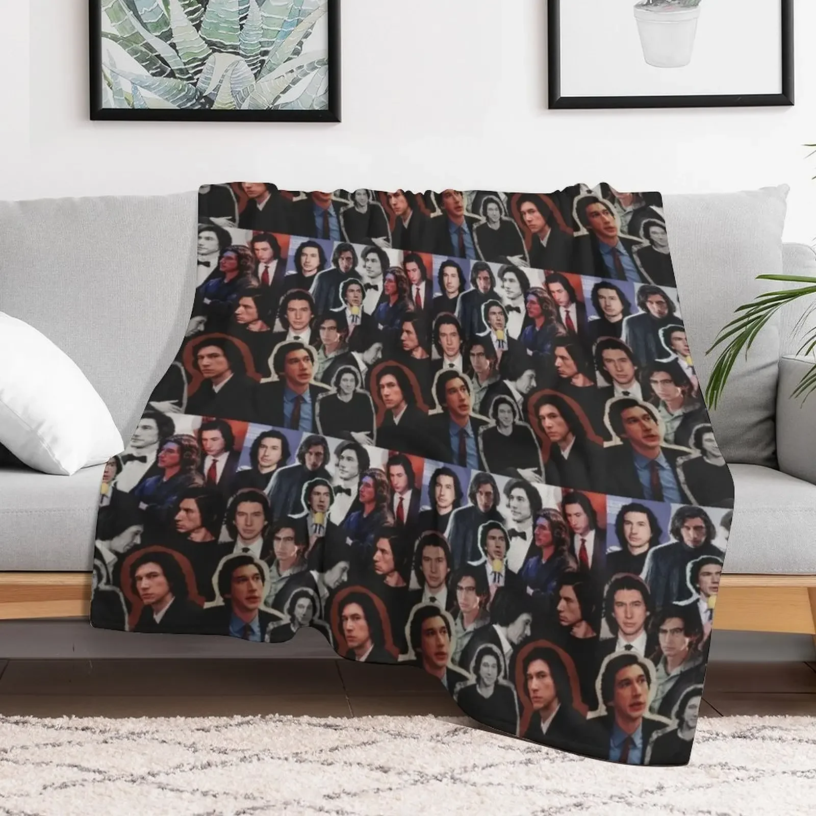 Adam Driver 2019 Collage Throw Blanket Vintage Soft Decorative Beds Quilt Blankets