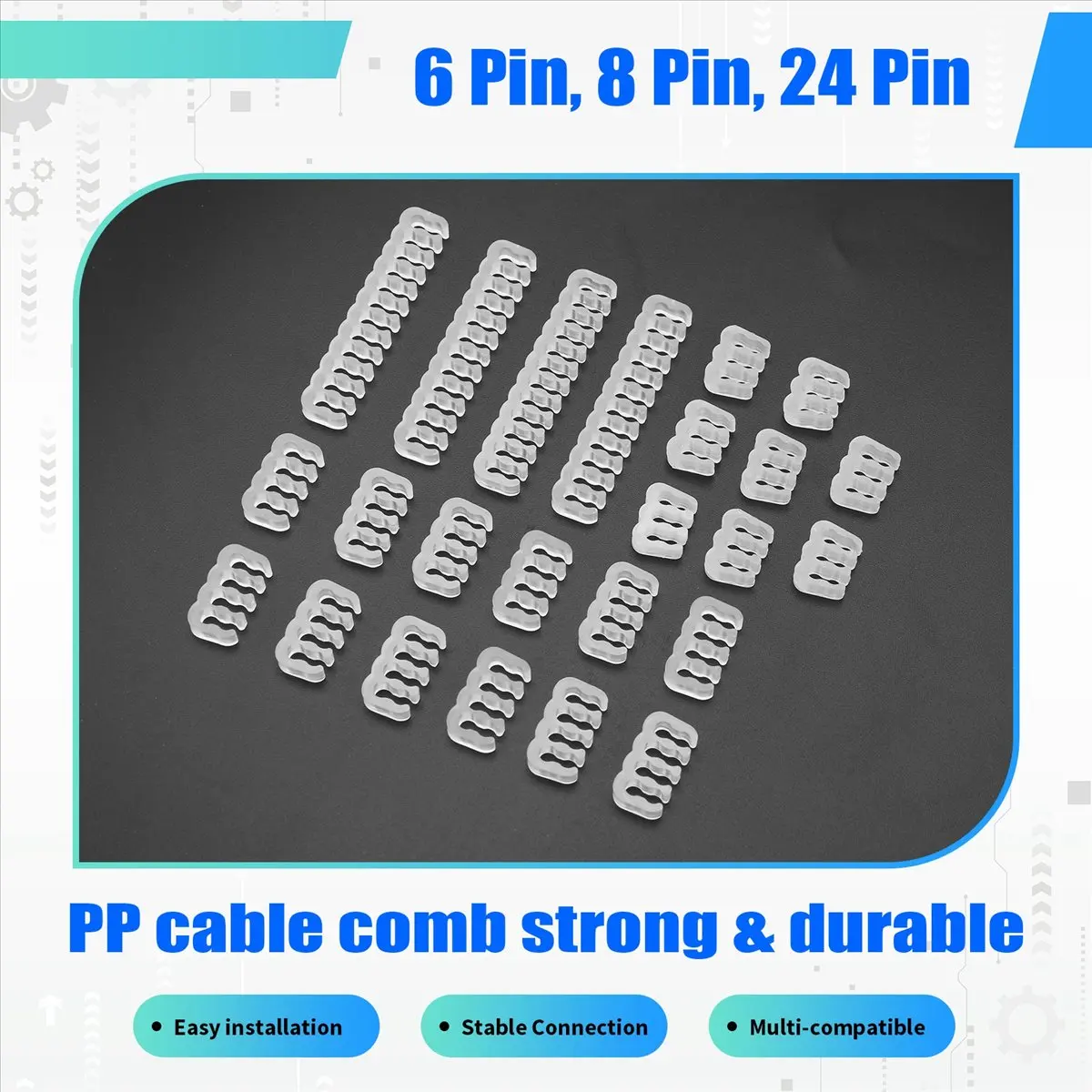 AA80 24PCS/Lot PC Motherboard 24Pin 8Pin 6Pin for Computer Gesleeved Up to 3.4 mm White