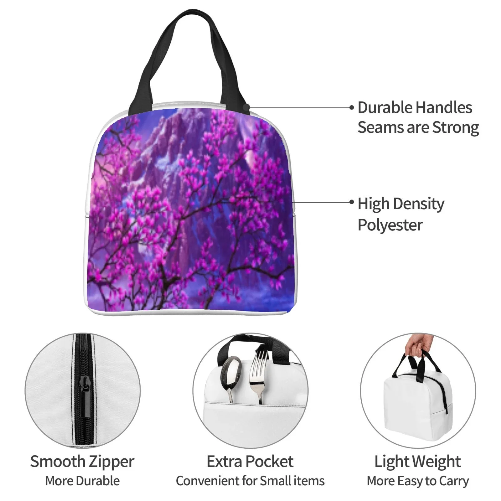 japanese cherry blossom   Lunch bag portable aluminum foil thickened thermal insulation lunch-bag waterproof lunchs bags handbag