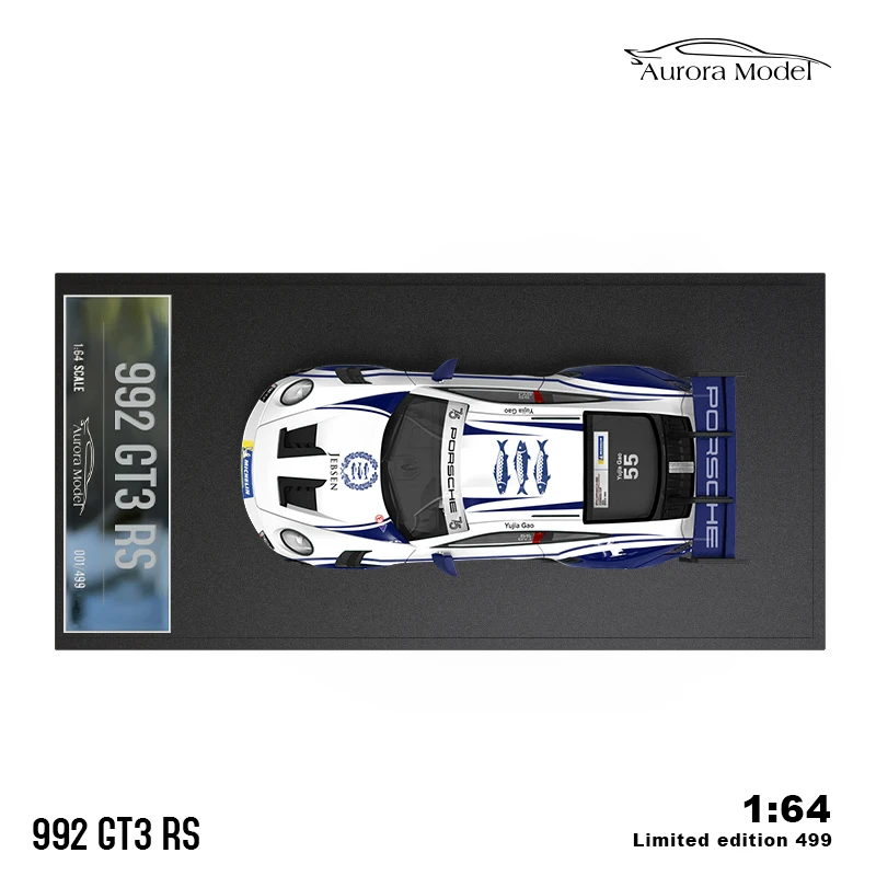 ออโรร่ารถรุ่น1:64รุ่น Po 992 GT3 RS อัลลอยหล่อขึ้นรูปรถสปอร์ตเคลือบเจตเซน