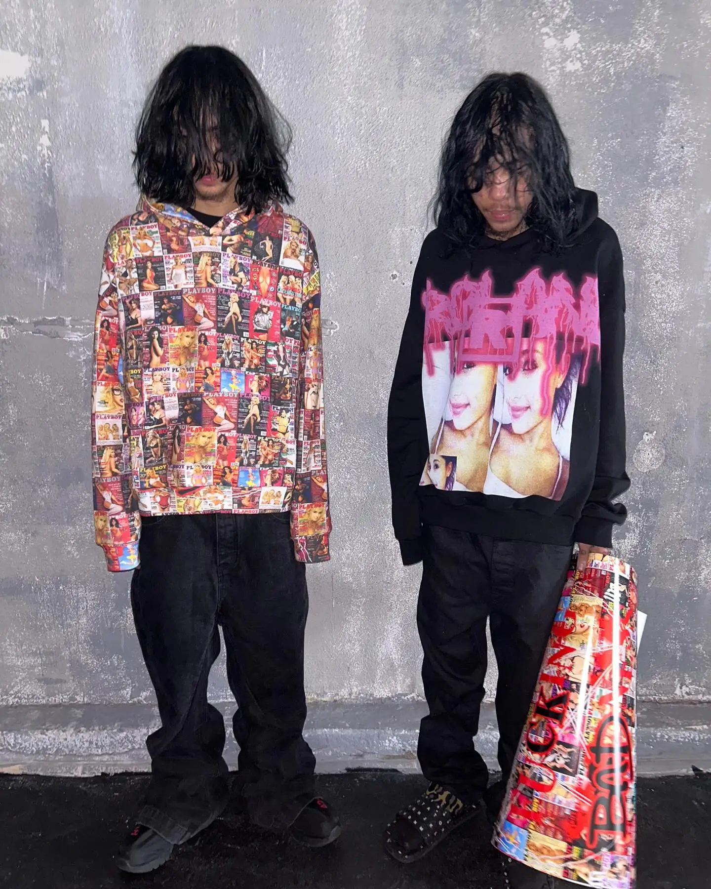 Harajuku القوطية المتضخم هوديي Drolandmiller الشرير هوديس المرأة الشارع الشهير القمم الجرونج البلوز القوطي جديد Y2k الملابس