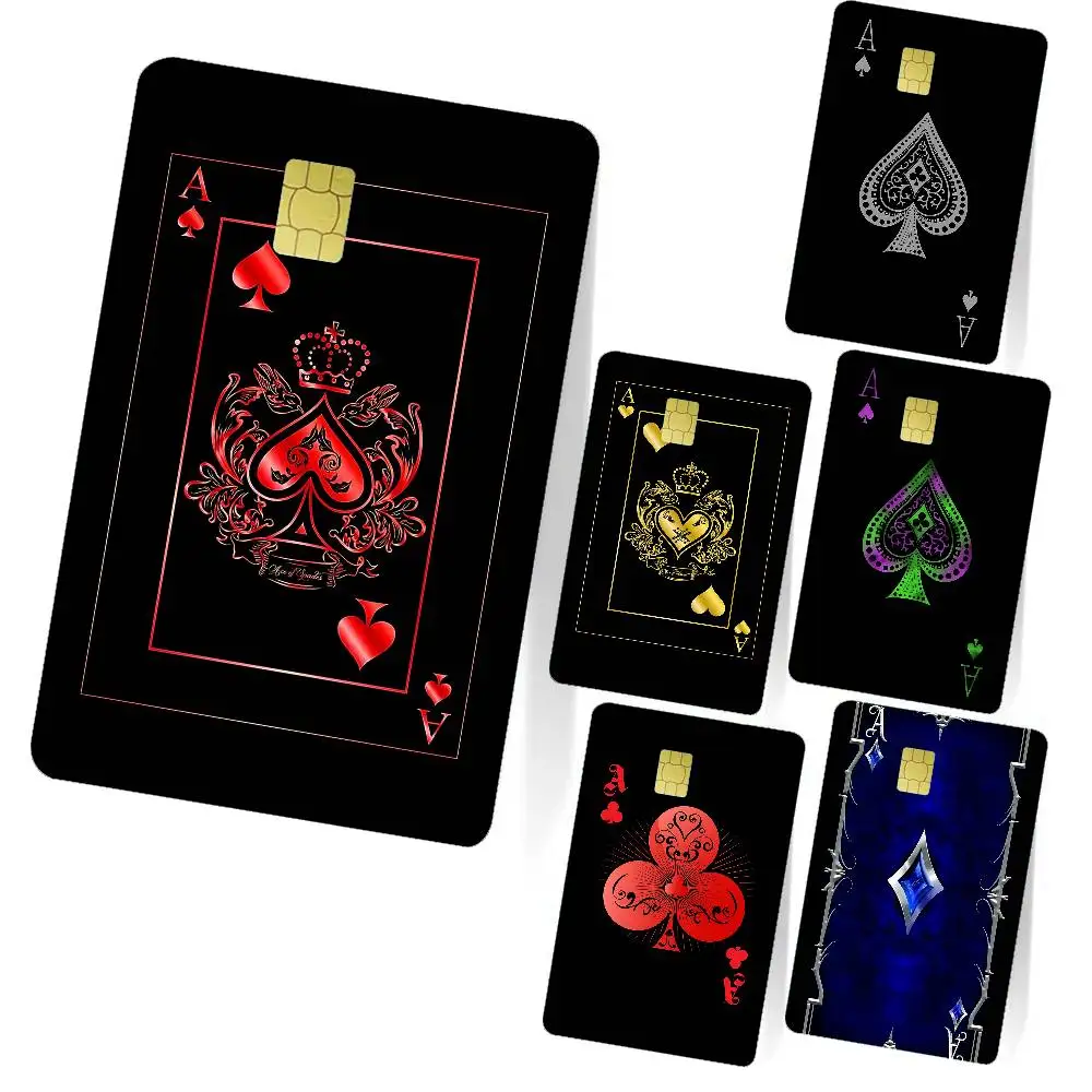 Poker Ace Of Spades Credit Debit Card Film Skin Sticker Card Skin Stickers For Bank Card Bus Metro Card Sticker Waterproof