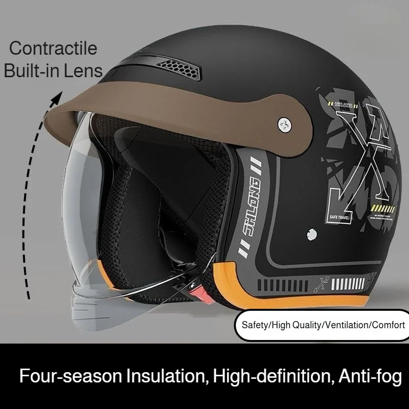 خوذة سيارة كهربائية للفصول الأربعة خوذة دافئة للسلامة العالمية للدراجات النارية نصف خوذة للفصول الأربعة خوذة دراجة نارية #3