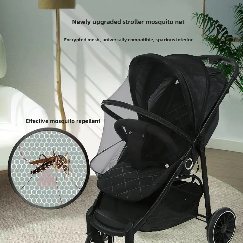 Full-Cover Universal Baby Stroller Mosquito Net, Foldable Fine Mesh,Anti-Mosquito&Dustproof,Essential for Outdoor Baby Strolling
