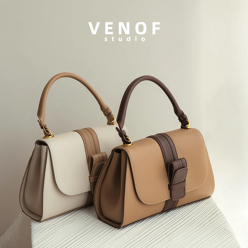 VENOF 2024 Women\'s Bag Luxury Designer Brand New Fashion Trend Handle Shoulder Crossbody High Quality Leather HandBag For Ladies