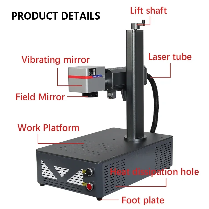 Preis Tragbare Faserlaserbeschriftungsmaschine 20 W 30 W 50 W Desktop-Modell Lasermaschinen für Schmuck Metalldosen Erkennungsmarken