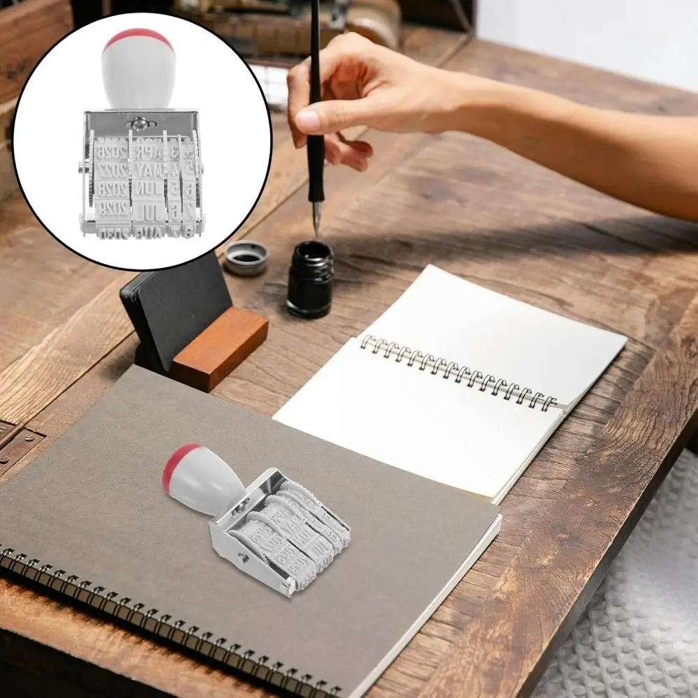 Practical Digital Date Wheel Stamp Vintage Clear Imprint Date Rotating Stamp DIY Craft Decoration Stamp Date Postmark Stamp